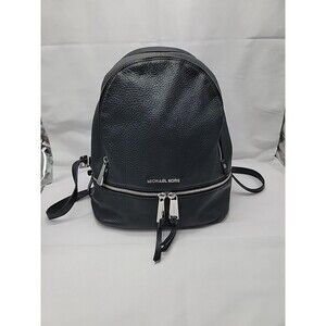 Michael Kors Soft Black Leather Rhea Backpack 12x12x5
